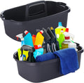 2-Pack Large Gray Cleaning Caddy for Cleaning Supplies with Handle - Portable Plastic Tote Organizer for Shower