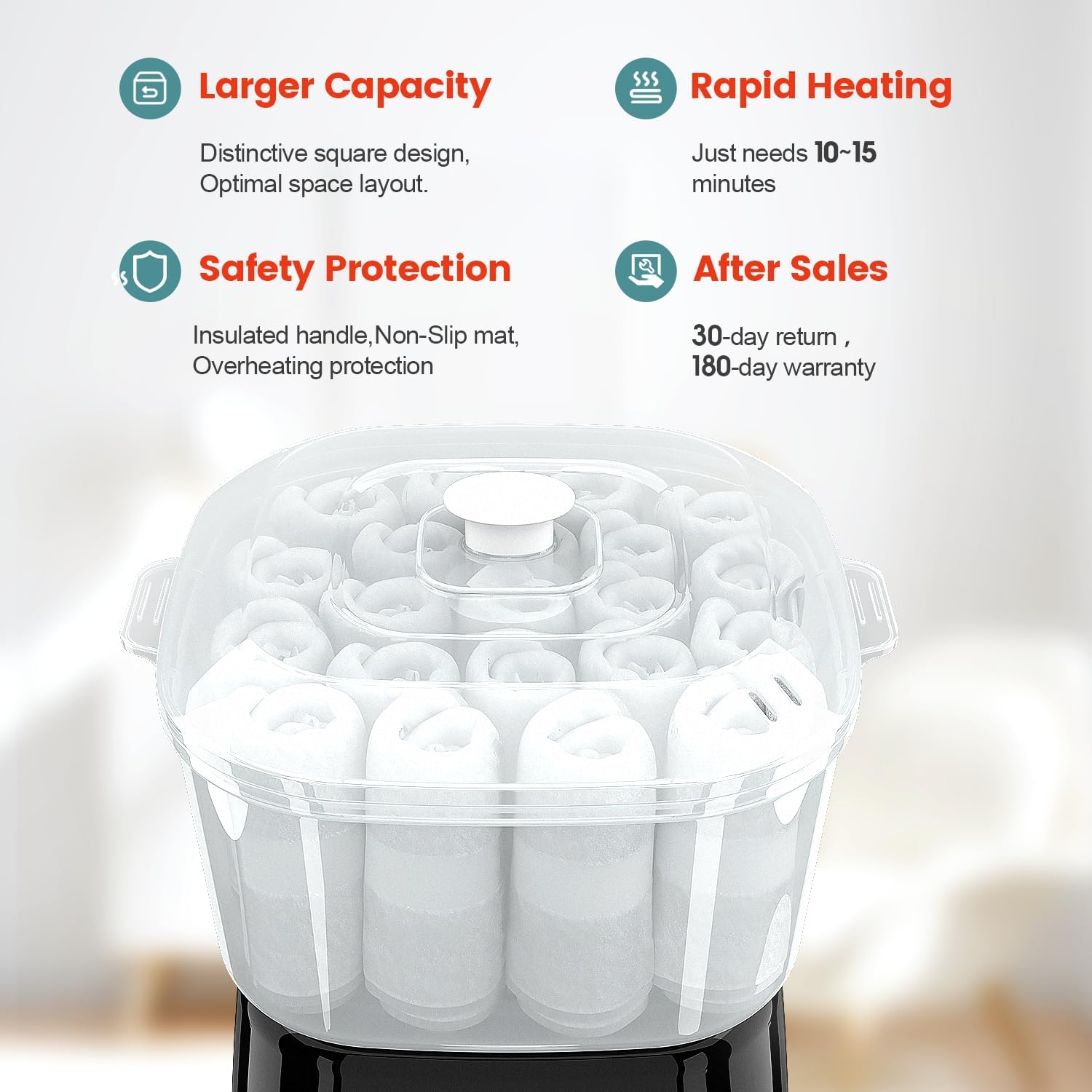 Hot Towel Warmer, Rapid Heating Towel Steamer for Facials can Hold 12 Mini Wet Towels, Portable Mini Towel Warmer for