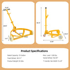 55 Gallon Drum Dolly with 3 Wheels, Yellow
