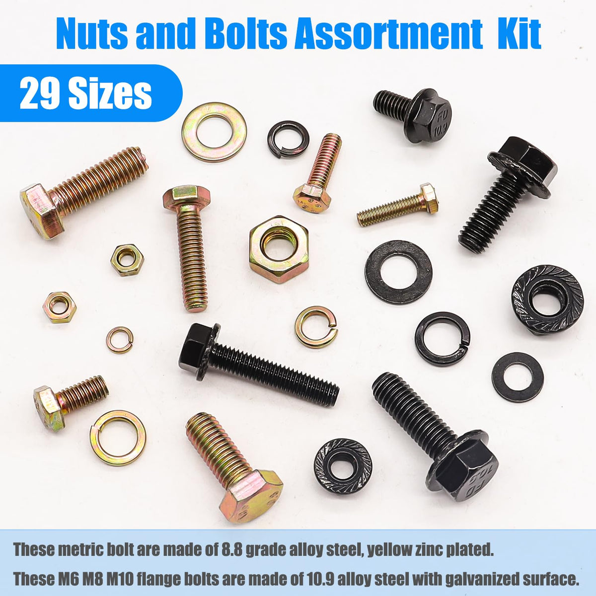 Nuts and Bolts Assortment Kit, Flange Bolt Assortment (12-30mm)