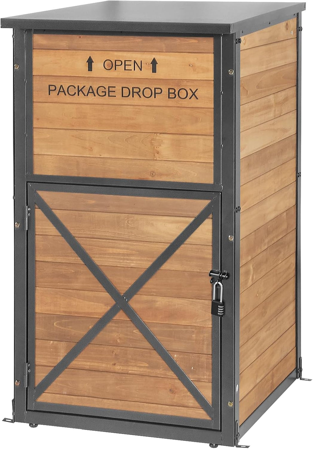 Large Package Delivery Boxes for Outside,Strong Metal Frame Large Parcel Drop Box with Combination Lockable, Secure