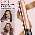 Flat Iron Hair Straightener with Floating Plates, Adjustable Temp