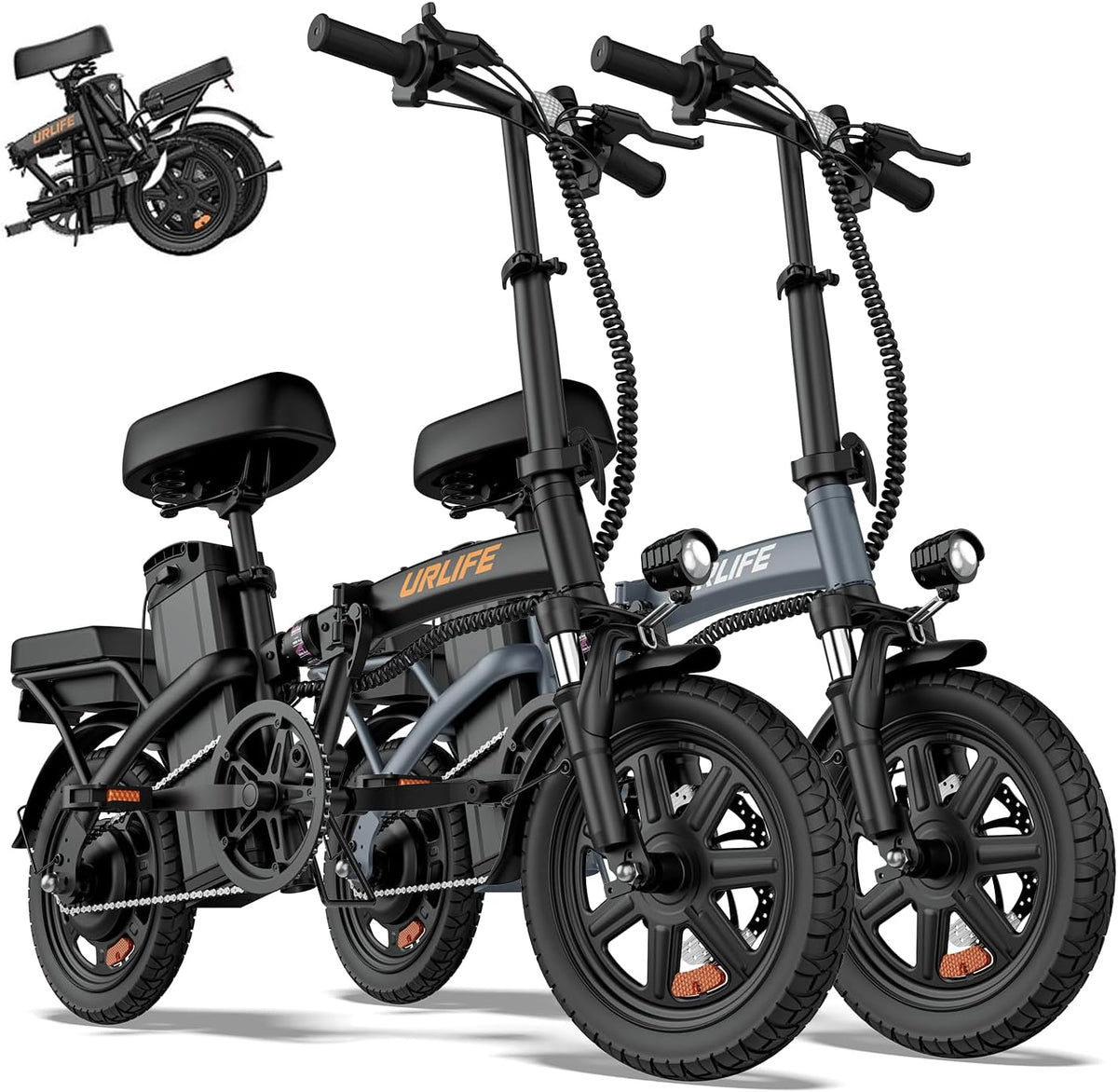 Folding Electric Bike for Adults, 14" Portable Commuter ebikes, 20-40 Mile Long Range, 500W Peak Motor, 20MPH, UL
