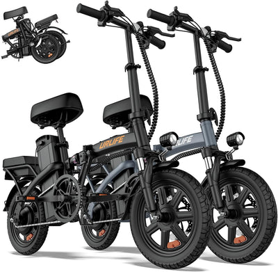Folding Electric Bike for Adults, 14" Portable Commuter ebikes, 20-40 Mile Long Range, 500W Peak Motor, 20MPH, UL