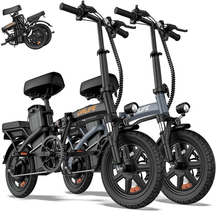 Folding Electric Bike for Adults, 14" Portable Commuter ebikes, 20-40 Mile Long Range, 500W Peak Motor, 20MPH, UL