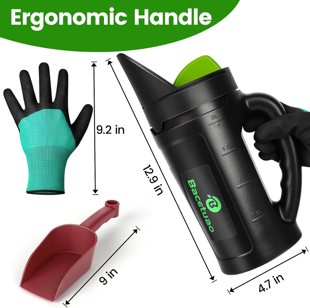 Hand Spreader Shaker, Multiple Adjustable Opening Sizes for All Purpose for Grass Seed, Fertilizer & Earth Food, Snow