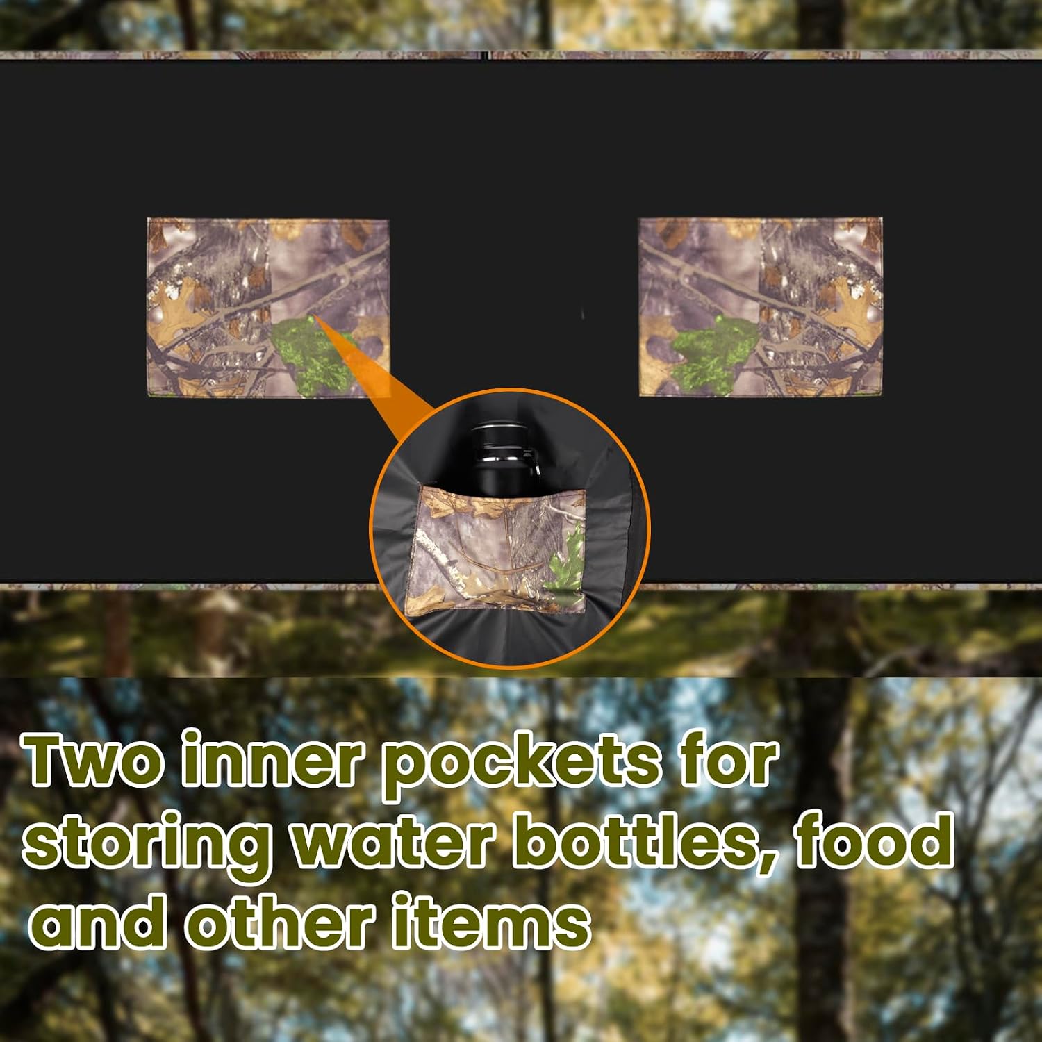 Hunting Tree Stand Blind Cover - 110"x40" Big 2-3 Person Treestand Camo Blind Cover, Universal Camouflage Ground