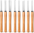8 Piece Heavy Duty Wood Turning Chisel Set, Lathe Chisel Cutting Tools, (3) Gouge (1) Round Nose (1) Spear Point (2)