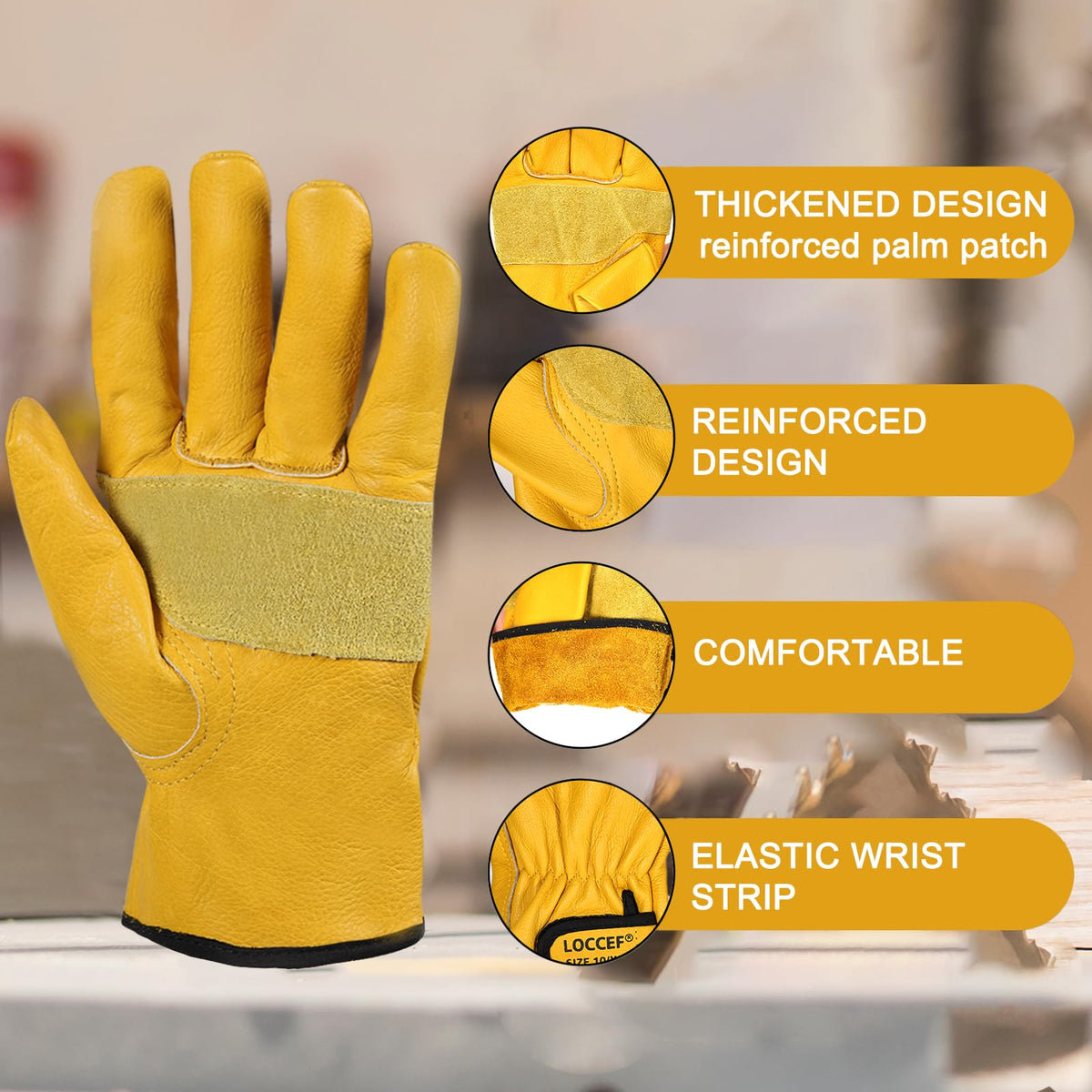 Leather Work Gloves for Men Women