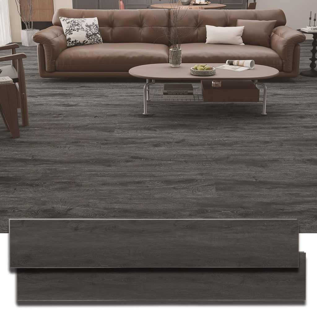 Click Lock SPC Luxury Vinyl Flooring Plank | 5mm Thick | 40.8 x 7 Inch | Wood Textured | Rigid Surface Hard Core |