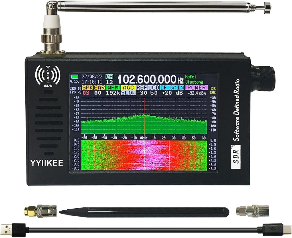 Portable SDR DSP Radio Receiver – 4.3” Touchscreen, 100KHz-149MHz, Full Band Shortwave, FM MW SSB CW HAM, 192kHz