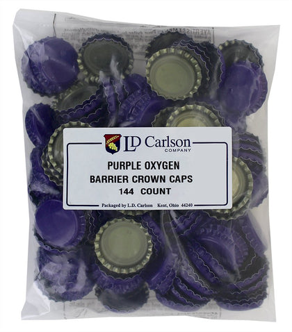 144 Oxygen Absorbing Beer Bottle Caps, 26mm US Standard Size Pry off Silver Crown Caps for Homebrew, PVC Free Purple