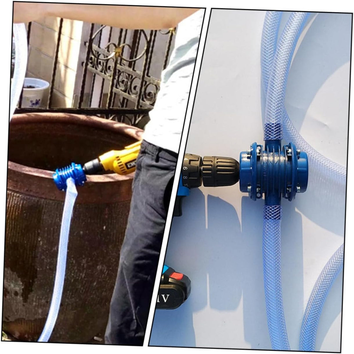 Mini Self-priming Plastic Water Transfer Pump for Home Use, Portable Drill Powered Utility Pump for Pond and Aquarium