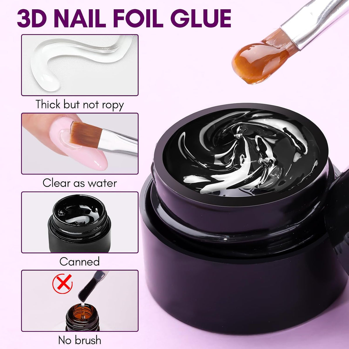 3D Nail Gel: Nail Foil Glue Transfer Gels 8g for Partial Transfer