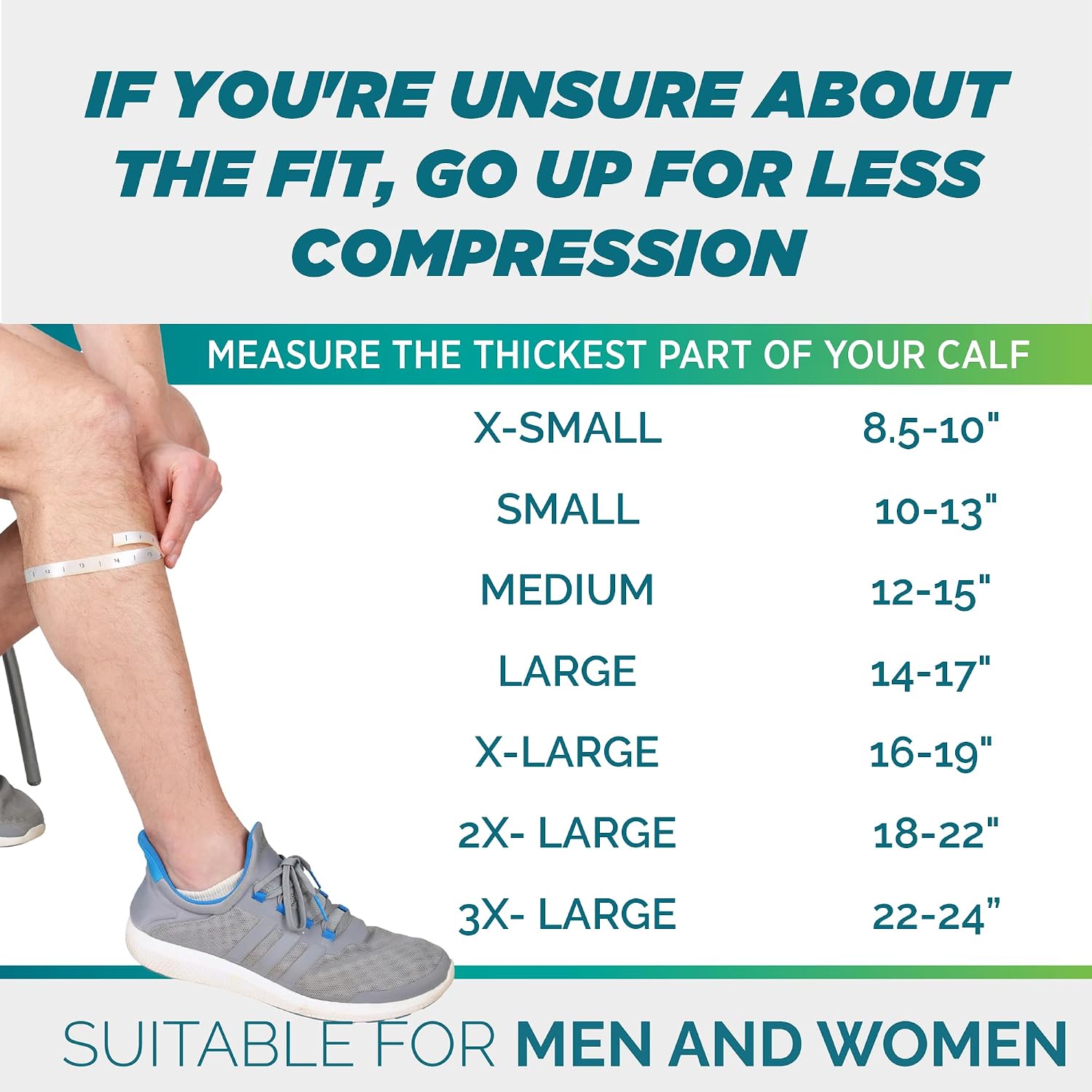 Calf Compression Sleeves for Men and Women - Leg Compression Sleeve - Footless Compression Socks for runners