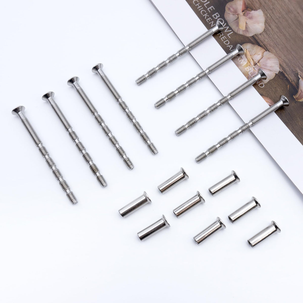 BlingKingdom 8 Sets M4 x 60mm Door Handle Screws and Sleeves