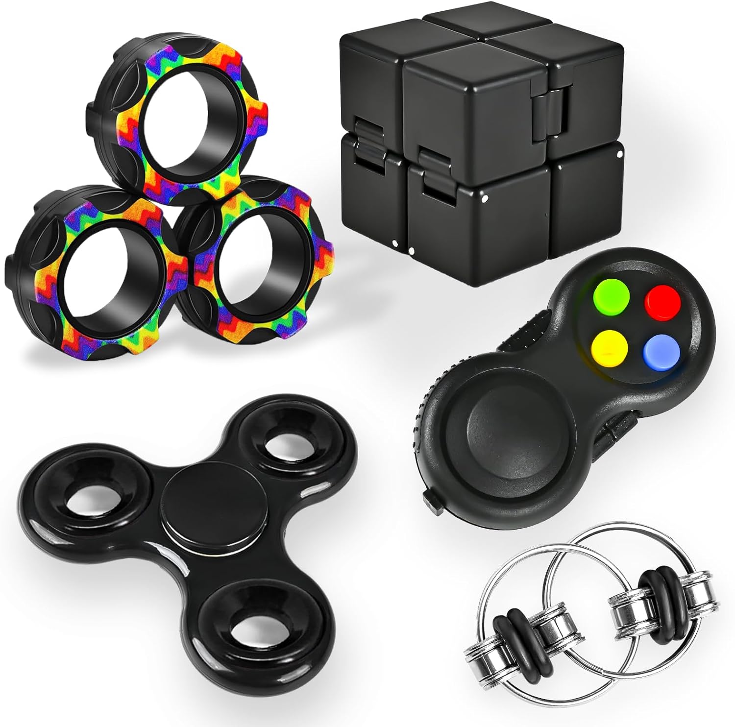 5PC Fidget Toys Adults Set Fidgets for Classroom Must Have Autism Sensory Pack Figette Cube ADHD Special Treasure
