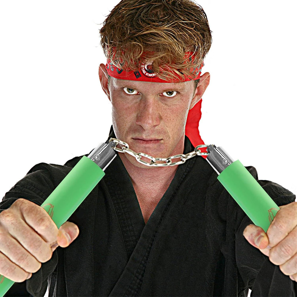 Nunchuck,Foam Training Nunchucks/Nunchakus with Steel Chain for Kids & Beginners Practice and Training (Green)