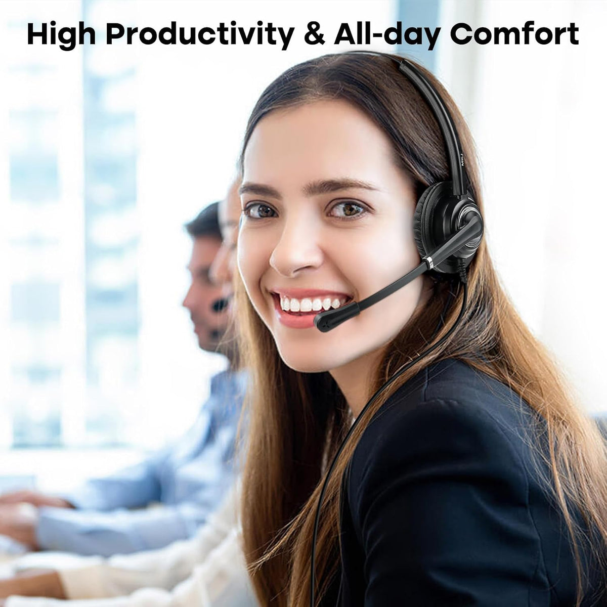 Cisco Headset for Office Phones Corded RJ9 Telephone Headset with Microphone Noise Cancelling for Cisco CP-7841 7861