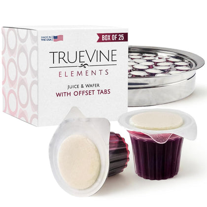 Elements Offset Tabs Communion Cups & Wafer Set (25 Count)