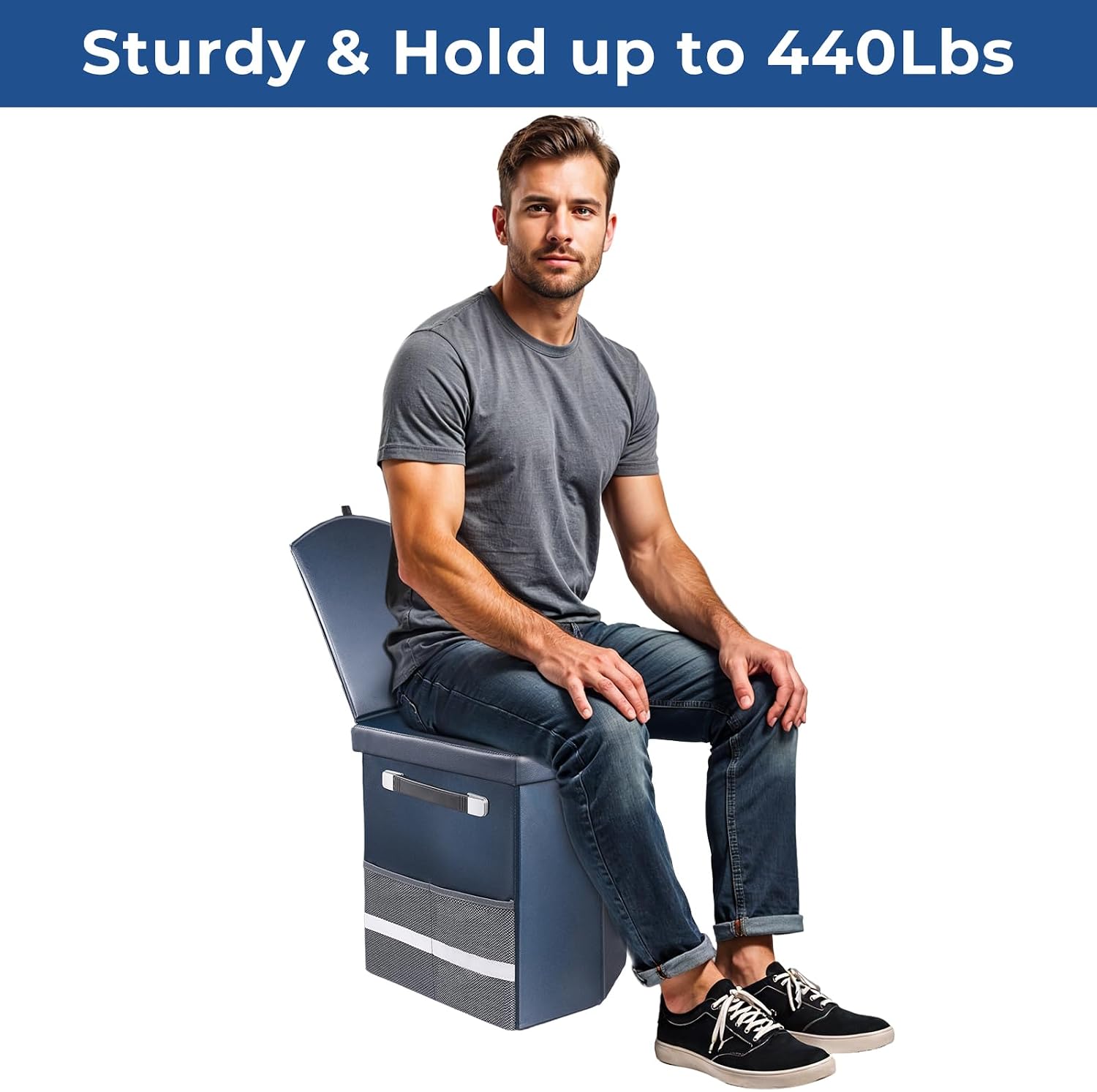 2026 Upgraded XL Portable Toilet for Adults,Tall Camping Toilet with Lid and Convenient Carry Bag, Portable Potty for