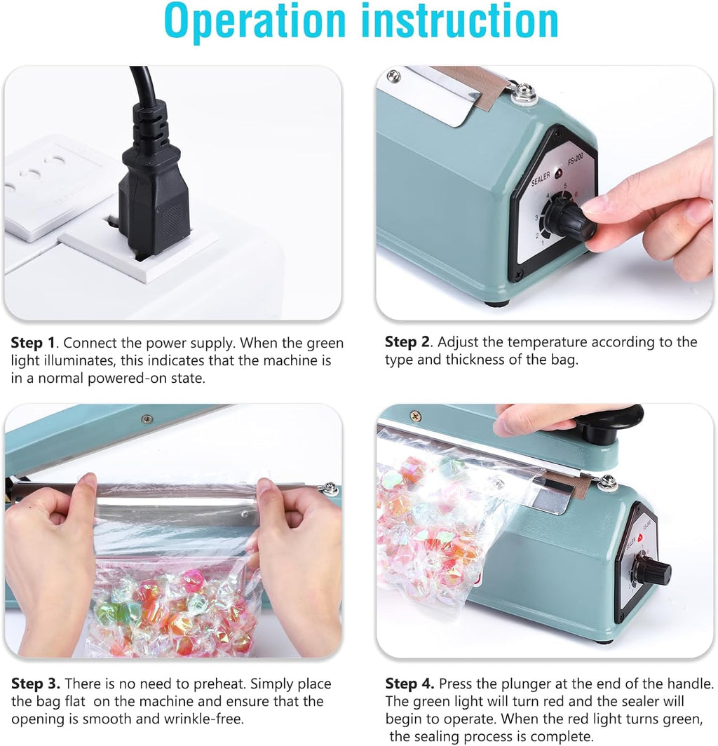 Impulse Sealer 12 Inch, Heat Sealer Machine with Repair Kit