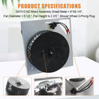 Upgrade 80 CFM 678-G 679-E Bath Fans Motor Replacement 8" x 8-1/4"