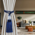 4 Pack Curtain Tiebacks with Tassel, Navy