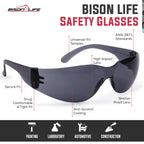 Black Safety Glasses for Men & Women, Bulk, ANSI Z87.1, 12 Pack