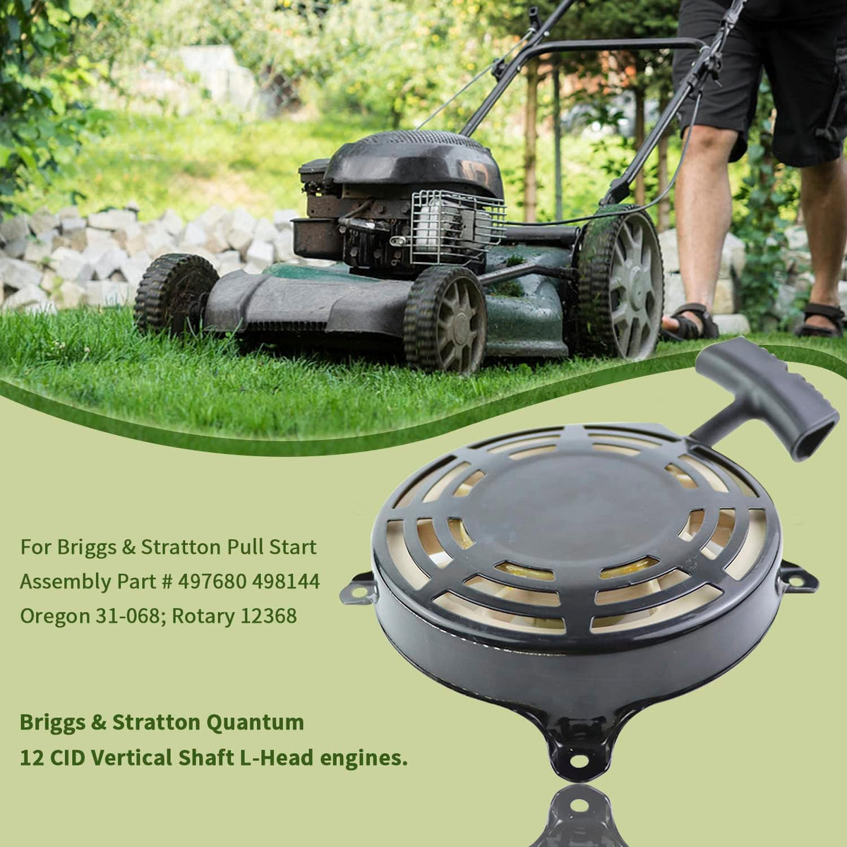 WOTIAN 497680 Recoil Starter Assembly Compatible with Briggs and Stratton