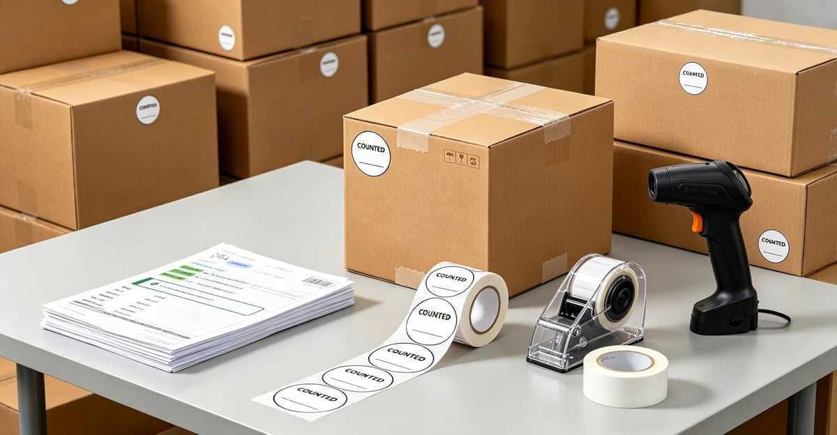 Counted Inventory Label, 500 Pcs, 2 Inch Inventory Control Sticker