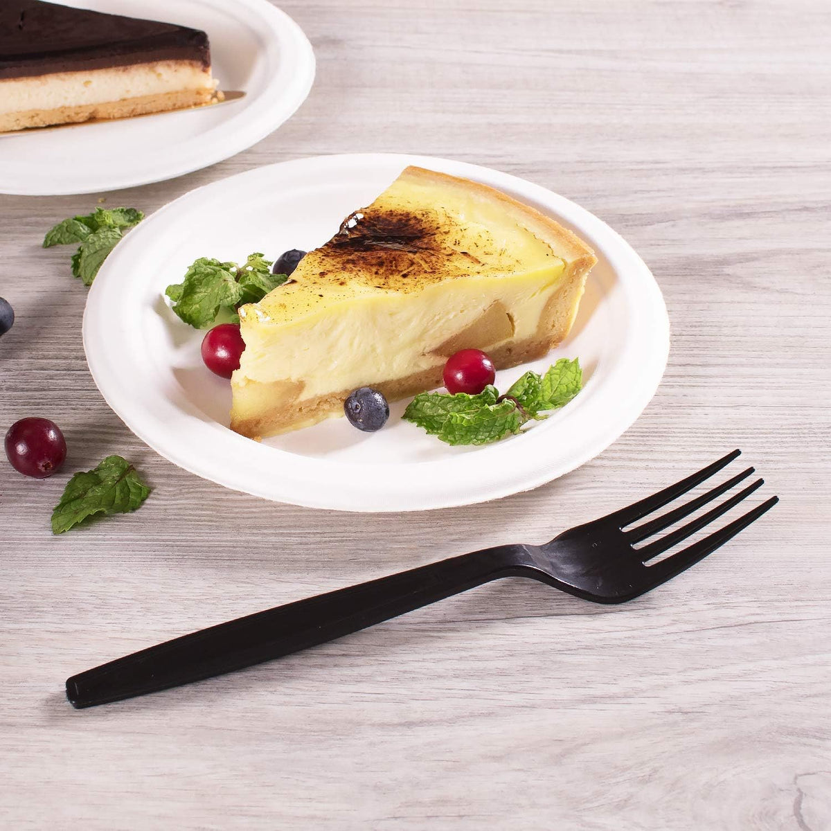 U2030 7" Extra-Heavy Weight Disposable Fork - Black (Case of 1000)