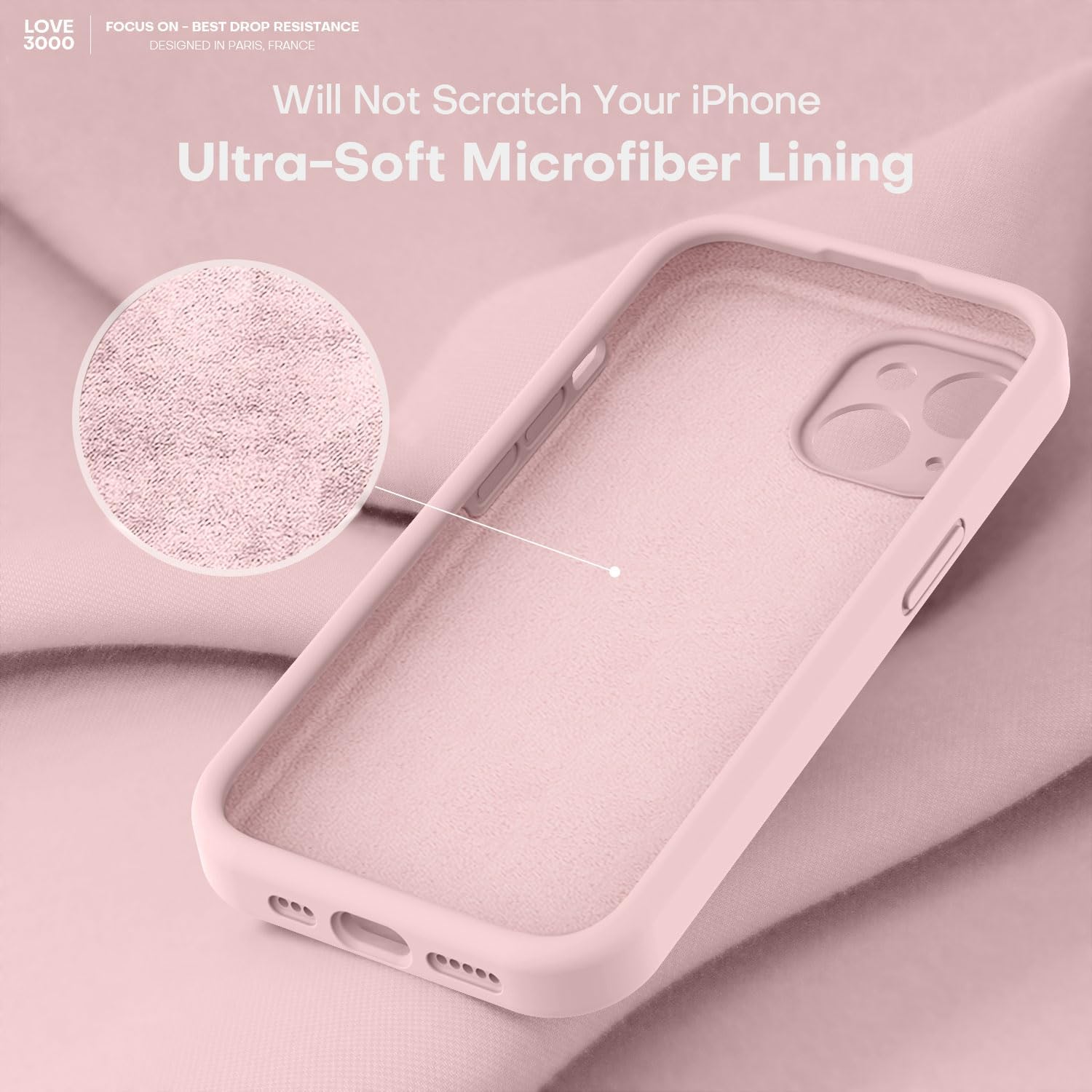 Designed for iPhone 14 Case, Premium Silicone with [Soft Anti-Scratch Microfiber Lining] Shockproof Protective Phone