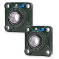 XIKE 2 Pcs UCF205-16 Bore 1" Pillow Block Square Flange Mounted Ball Bearings.