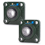 XIKE 2 Pcs UCF205-16 Bore 1" Pillow Block Square Flange Mounted Ball Bearings.
