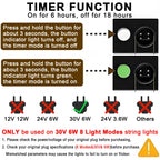 Yowin 30V 6W Class 2 Power Supply 120V AC 60hz LED Controller with 6h Timer
