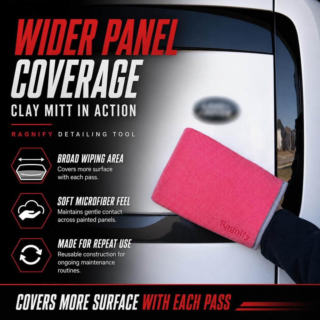 Pack of 2 Clay Mitt Auto Detailing Medium Grade Clay Bar Alternative Mitt for Flawless Removal of Surface Bonded