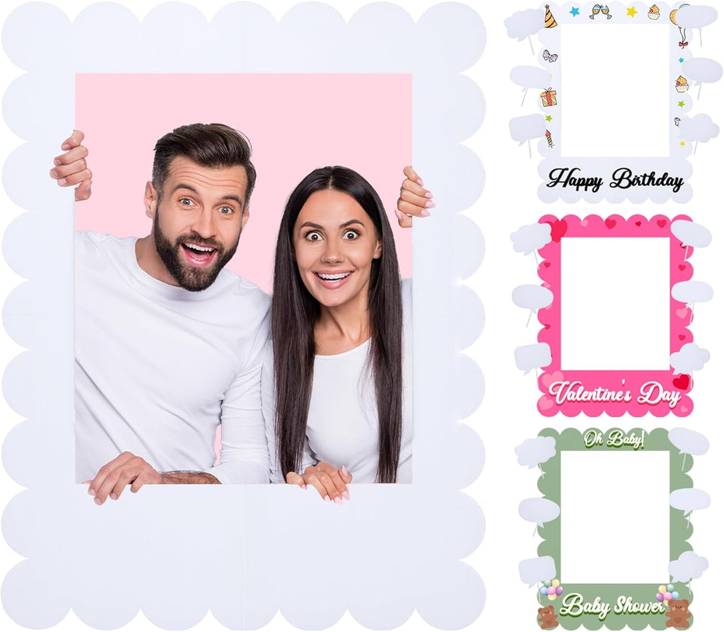 32 x 24 inch Extra Large Blank Photo Booth Props Frame for Selfie Birthday DIY Frame with Writable Speech Bubble