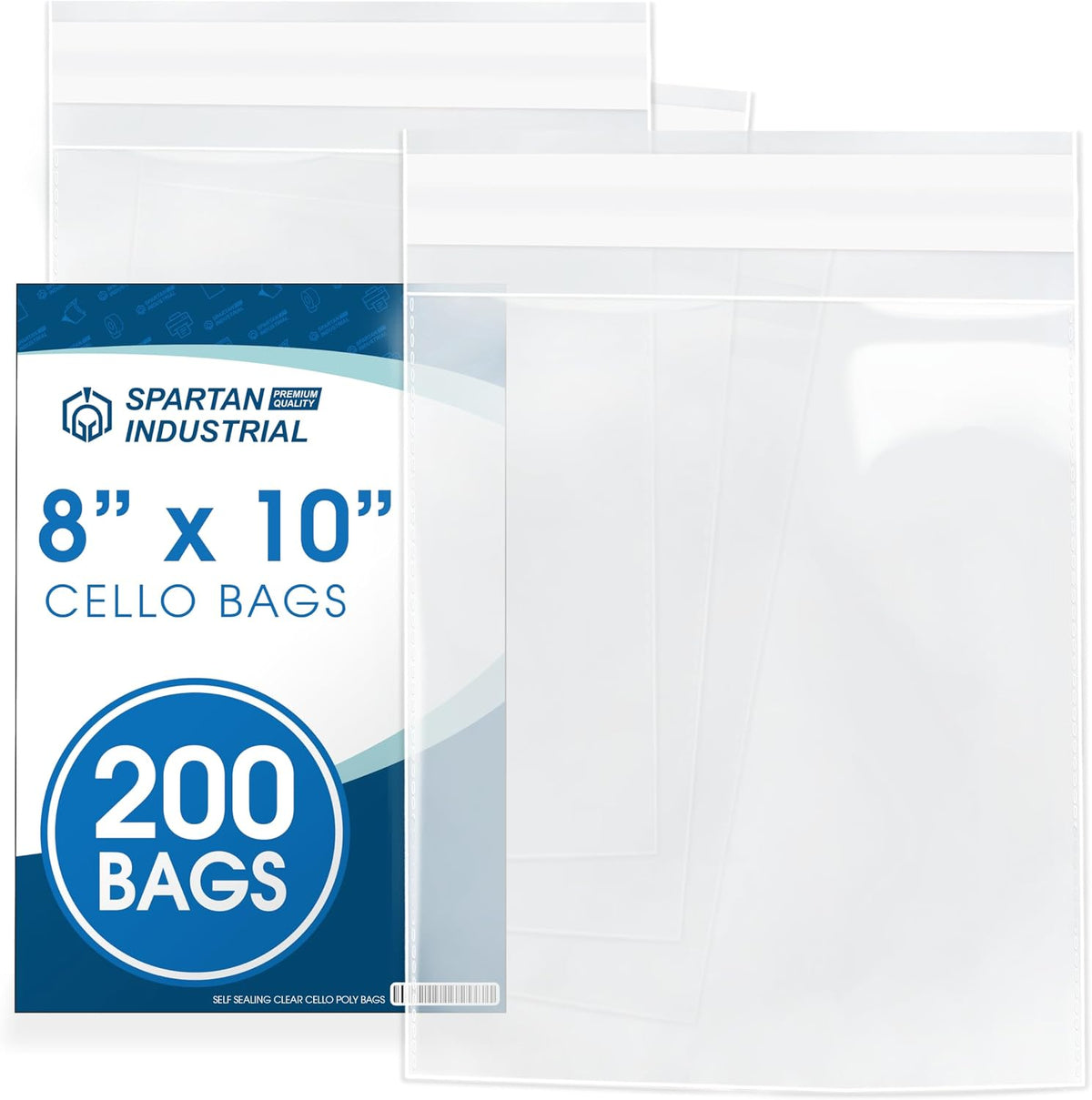 8" X 10" Self-Sealing Cellophane Bags (200 Count) Clear