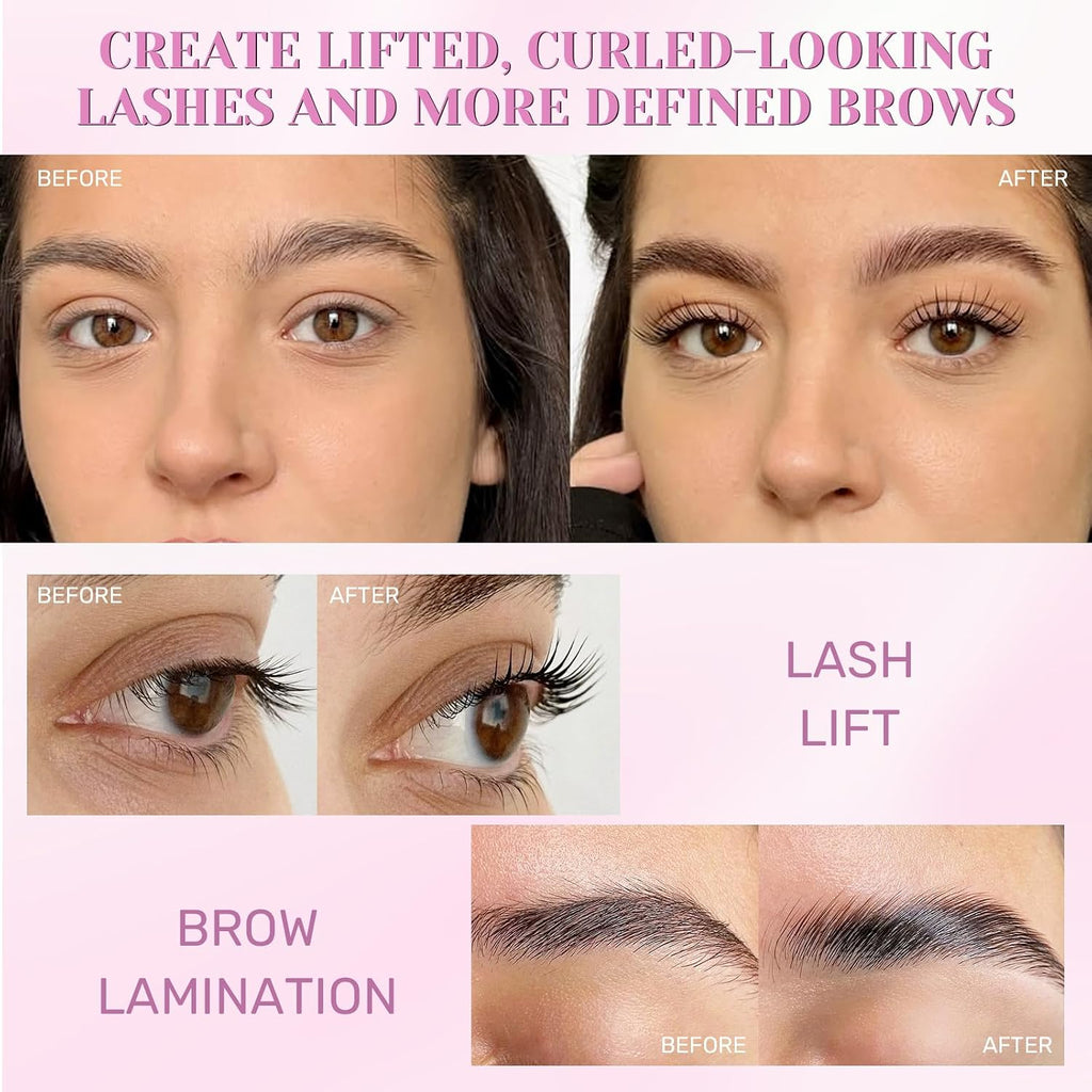 Lash Lift Kit with Lash Glue Balm Eyelash Lift Kit & Brow Lamination Kit New Lash Lifting Pads Tubular Precision
