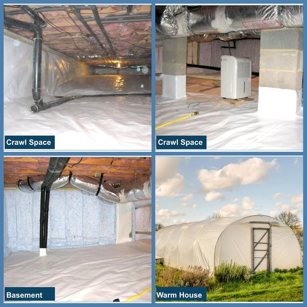 10Mil Vapor Barrier for Crawl Space, GENNIZZ 10FT x 20FT 10Mil Reinforced Plastic Sheeting, Heavy Duty Drop Cloth