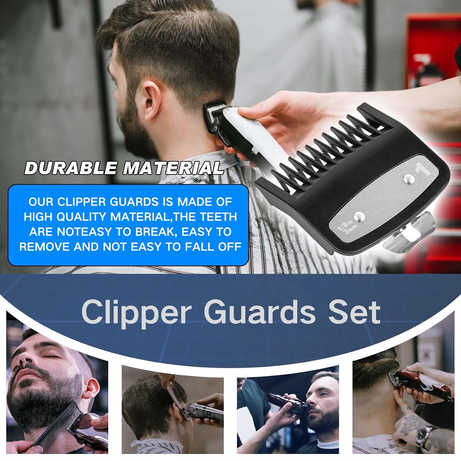 Replacement for Wahl Clipper Guards Set Hair Clipper and Trimmer,Compatible with Wahl 1 Guide Comb Attachment