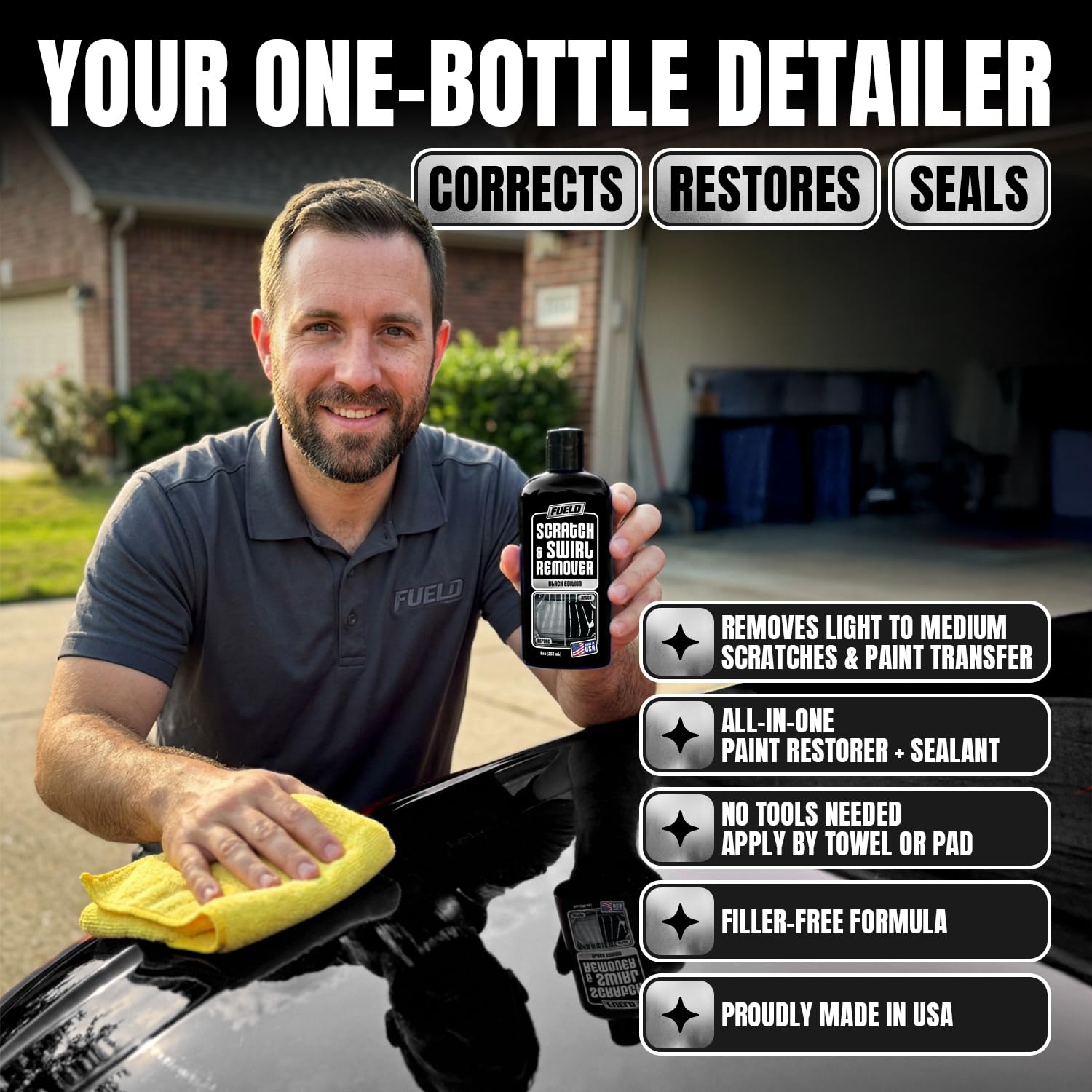 Black Scratch Remover – Car Scratch Repair & Swirl Remover for Vehicles – Deep Scratch Repair Compound & Polishing