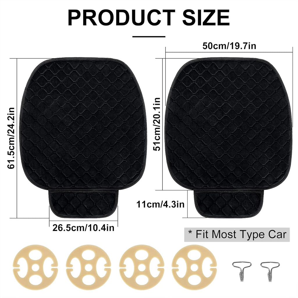 2 Comfortable Car Seat Covers Universal Front Seat Coves for Car Accessories with Storage Pockets, Padded Car