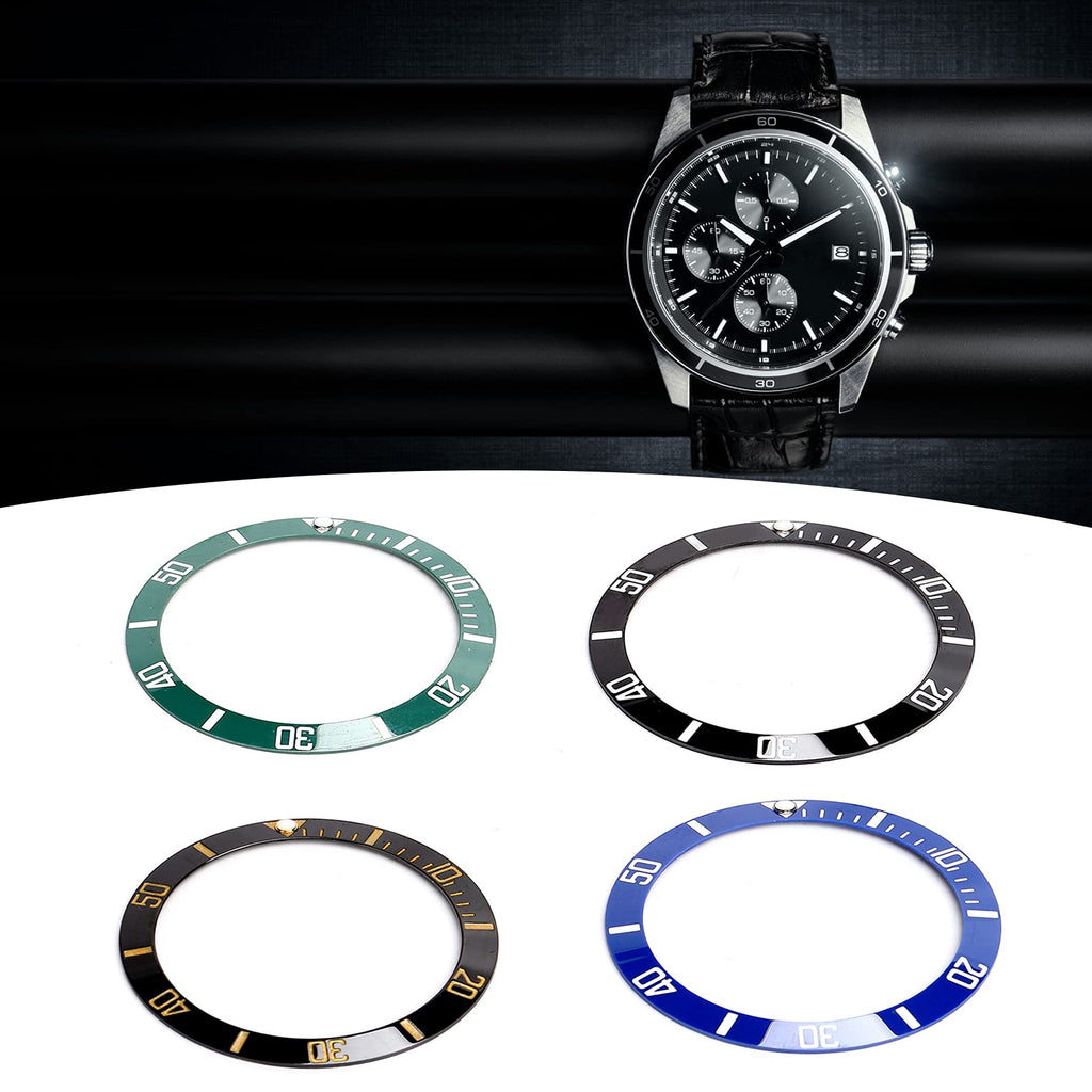 4Pcs Ceramic Watch Bezel Insert, 38mm Watch Bezel Insert Ring Replacement, Watch Bezel Insert for Watch Parts
