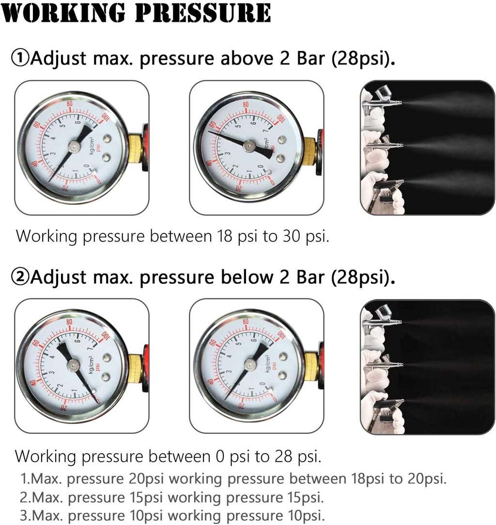 Airbrush Kit with Compressor, Air Brush compressor set with 3 Professional Air brushes for Model Painting,Gravity