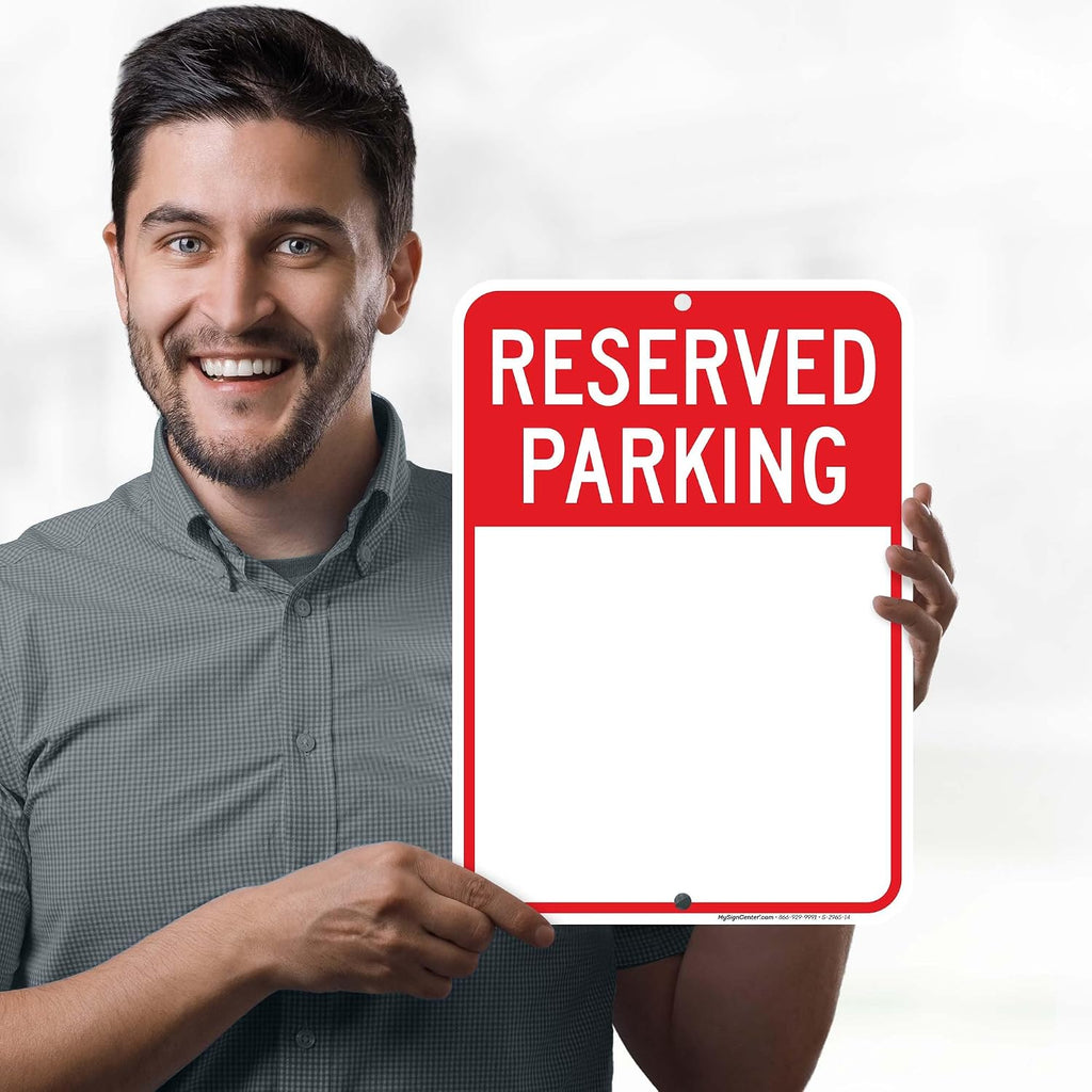Reserved Parking Sign, Custom Parking Signs for Business, 10x14 Inches, Rust Free .040 Aluminum, Fade Resistant, Made