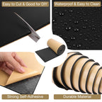 Sponge Neoprene Foam Padding Self Adhesive Foam Sheets, Black