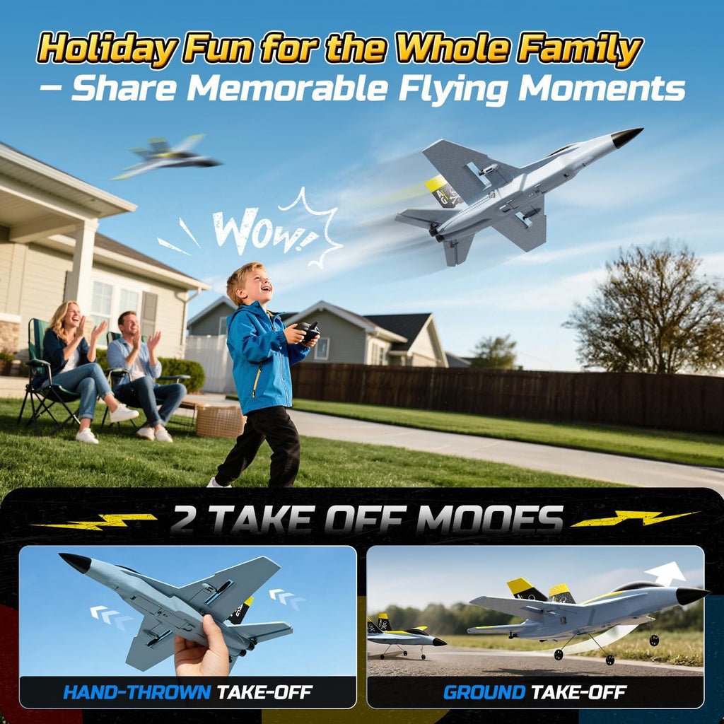 F18 4CH RC Plane for Adults Remote Control Airplane RTF Fighter Jet | 2.4GHz 6-axis Gyro Stabilizer Hobby Glider