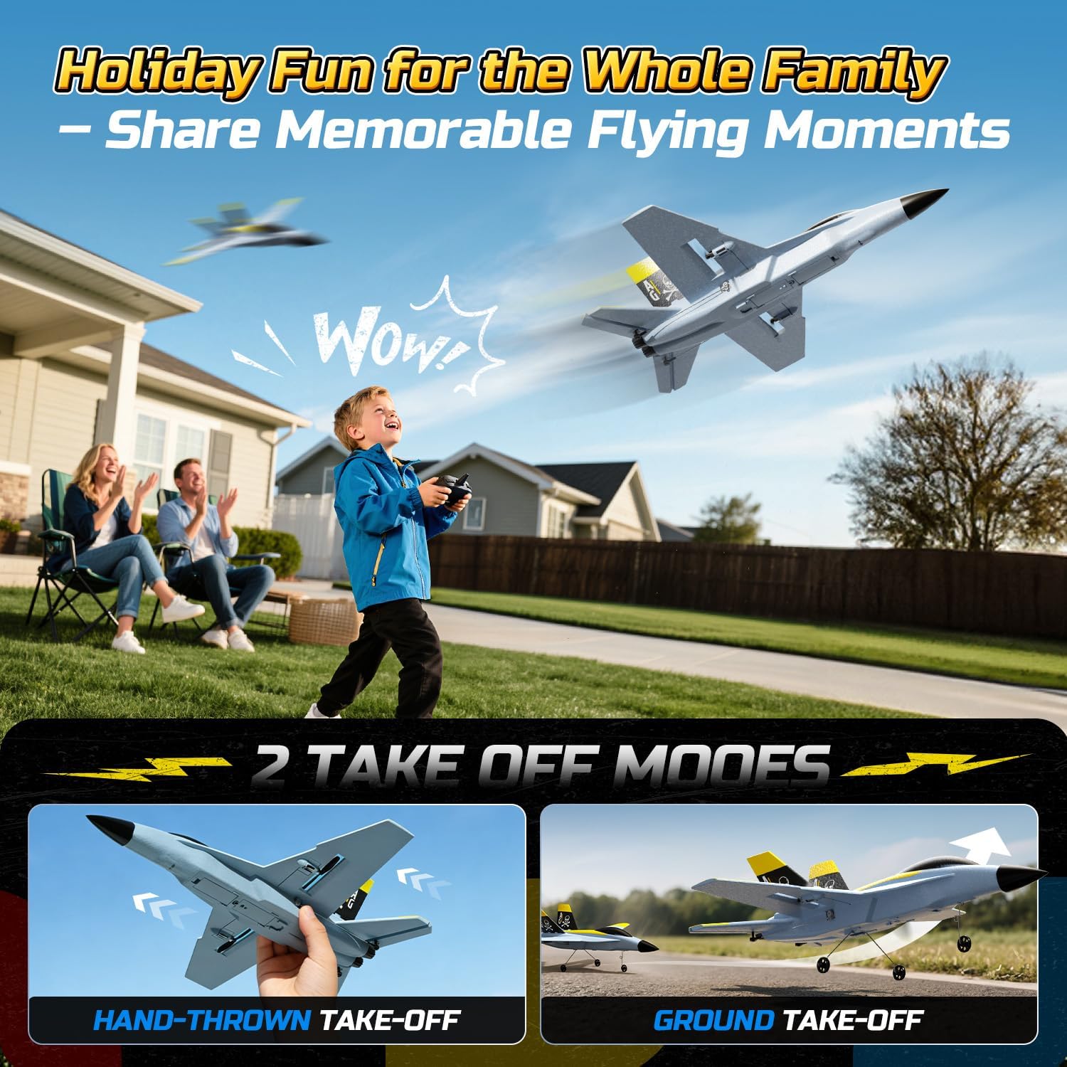 F18 4CH RC Plane for Adults Remote Control Airplane RTF Fighter Jet | 2.4GHz 6-axis Gyro Stabilizer Hobby Glider
